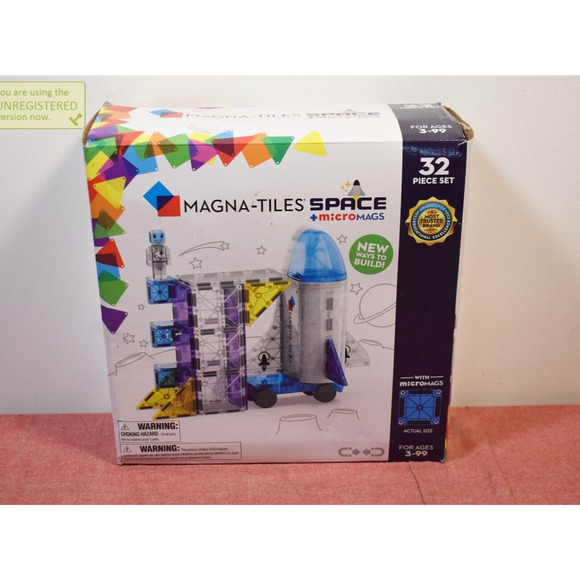 Magna-tiles Space 32-Piece Magnetic Construction Set - Picture 1 of 3